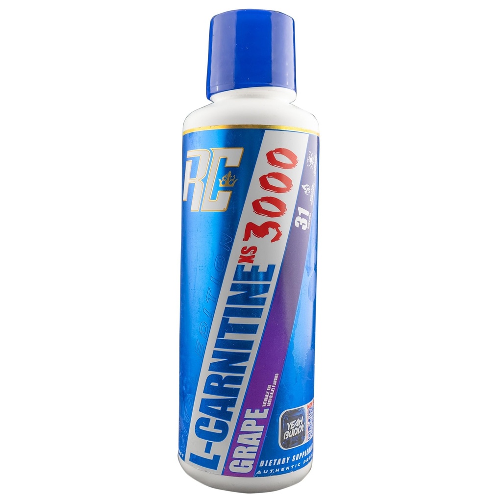 Ronnie Coleman Signature Series L-Carnitine XS 3000 Liquid, Amino Acids Metabolism and Lean Muscle Strength Support, Stimulant Free, Sugar Free, Zero Carbs, Grape, 16 Oz