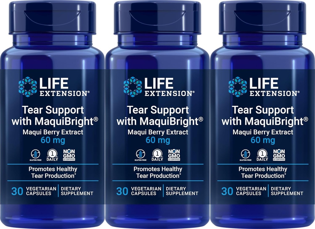 Soporte para Extensión de Vida con MaquiBright 60 mg, 30 cápsulas vegetarianas (Pack of 3)