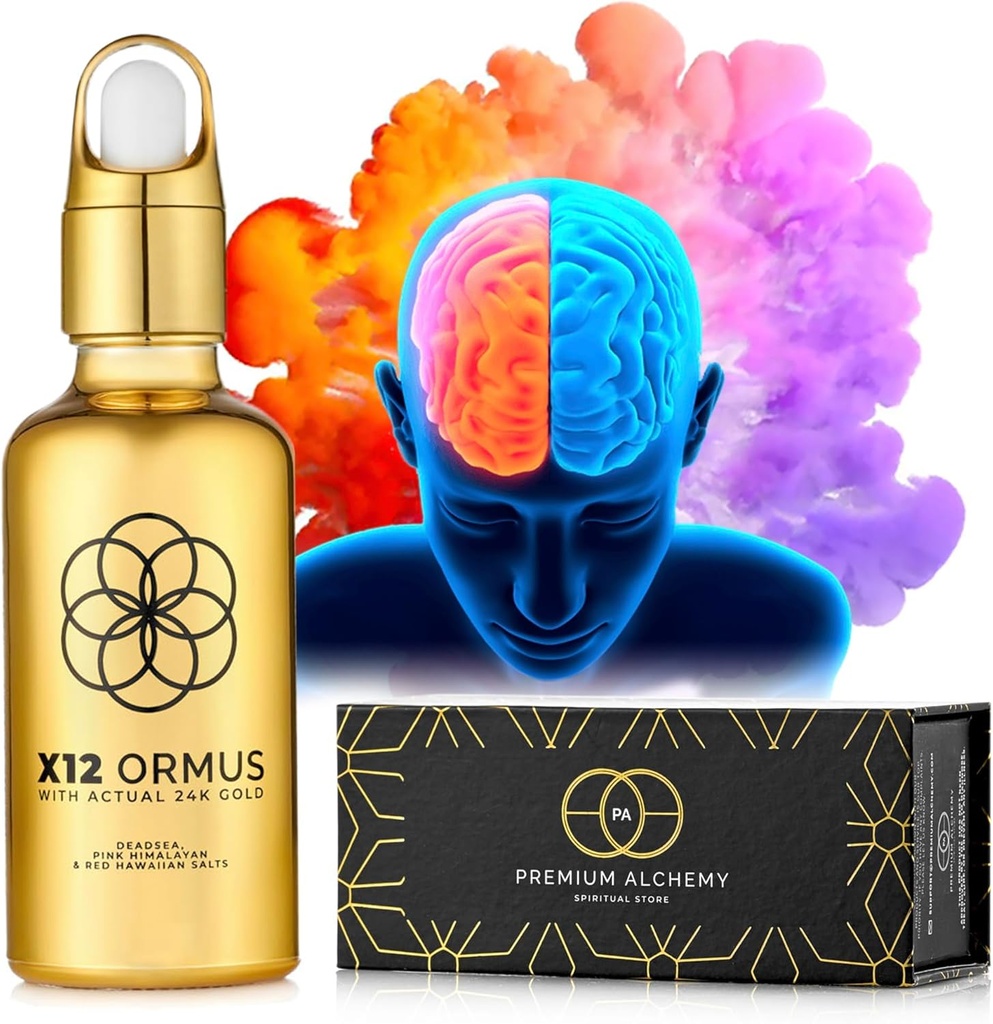 Ormus Monoatomic Gold Concentrate X12 – Oro líquido hecho por Alquimistas Reales - 24k Food-Grade, Mar Muerto & Sal Himalayan – Apoya Pineal Gland, Lucid Dreaming, Meditation