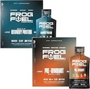 Frog Fuel Power Regular Protein &amp; Ultra Pre Workout Shot Bundle, 1500mg Beta Alanine, 15g Protein Nano-Hydrolyzed Grass Fed Collagen, Pre &amp; Post Workout, 1.2 oz Packets, 48 Pack