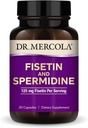 Dr. Mercola Fisetin y Spermidine, 30 cápsulas 125 mg Fisetin, No GMO, Gluten Free, Soy Free