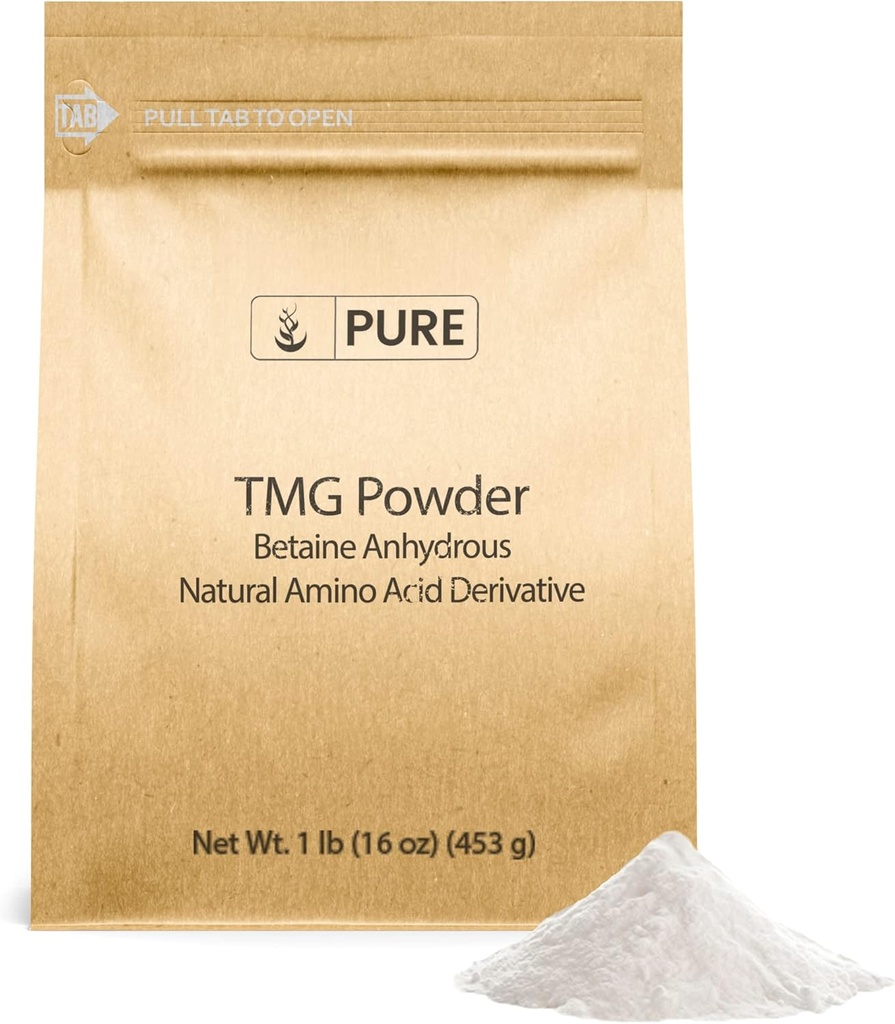 Ingredientes originales puros Trimetilglicina (1lb) TMG Powder, Vegan, Sin gluten