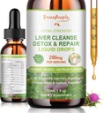 GREENPEOPLE Liver Cleanse Detox & Repair Drops - Liver Supplement w/Milk Thistle Silymarin, Artichoke & Dandelion for Liver Detox & Support- 16x Potent Herb-Nutrients - 1Fl Oz Natural Flavor