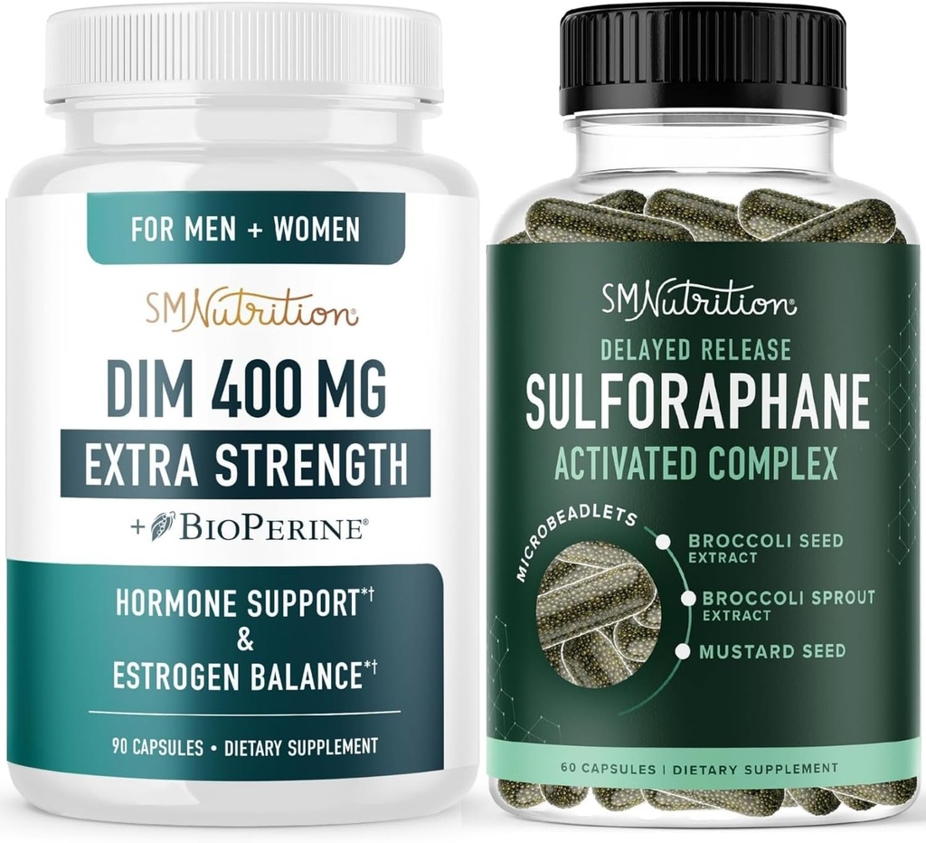 Complejo Sulforaphane &amp; 400mg Suplemento DIM para el equilibrio de estrógeno mejorado para las mujeres ← Avanzado Microlet Hormona Balance Suplemento (60 Servings) con DIM de fuerza adicional (90 Servings)