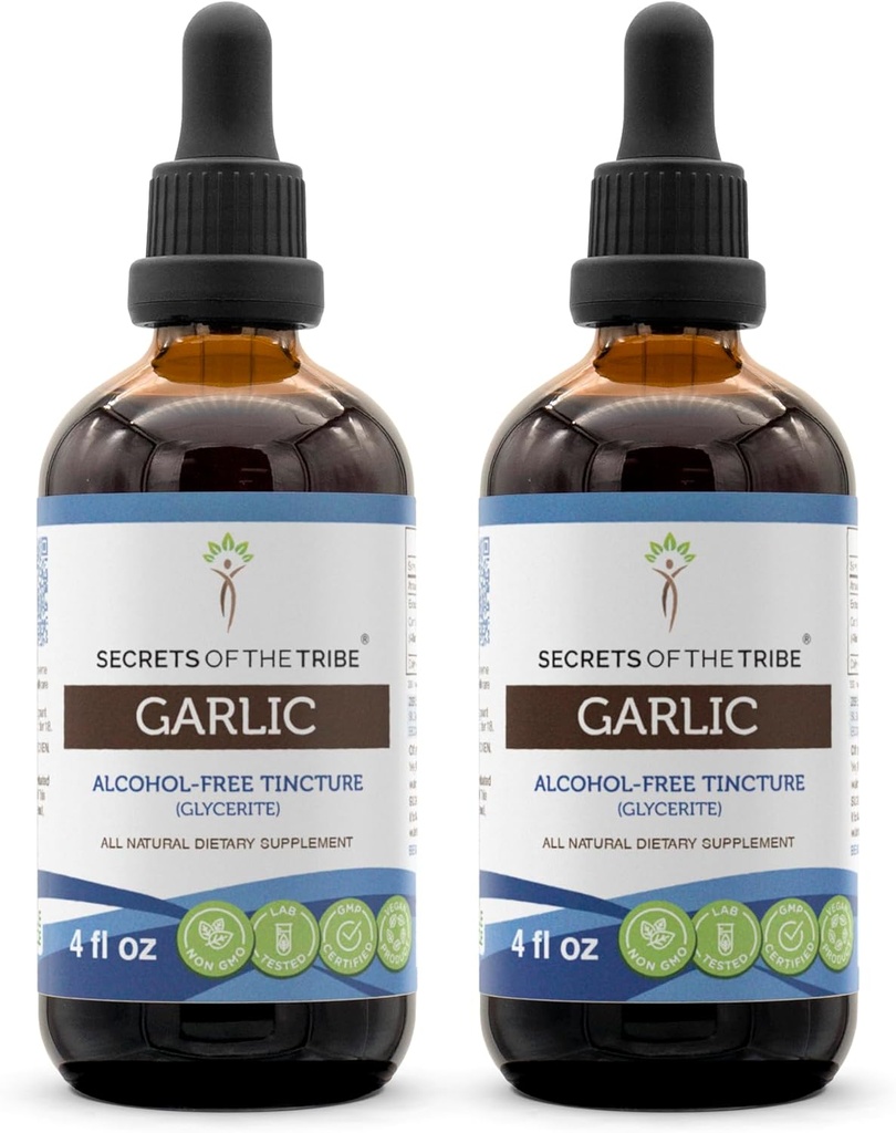 Tintura de ajo Extracto líquido libre de alcohol, granulo seco de ajo (2x4 FL OZ)