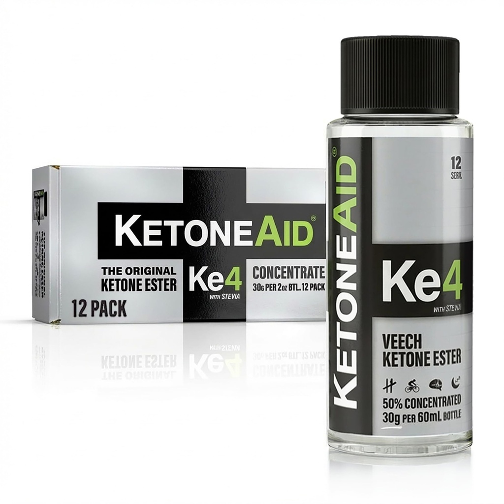 KetoneAid Ke4 Ketone Ester Concentrate  Not a Ketone Salt, No Sugar, No Caffeine ← Exogenous D-BHB Ester ← 12 Serving Per Bottle (12 Conde)