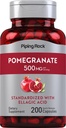 Piping Rock Pomegranate Extract TEN 500mg ANTE 200 Capsules TENIDO Estándarizado con Acido Ellagico TENIDO NO GMO, Gluten Suplemento Libre