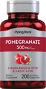 Piping Rock Pomegranate Extract TEN 500mg ANTE 200 Capsules TENIDO Estándarizado con Acido Ellagico TENIDO NO GMO, Gluten Suplemento Libre