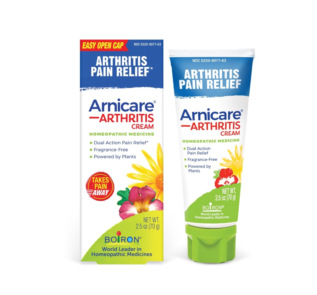 Boiron Arnicare Arthritis Cream for Pain Relief of Knees, Hands, Wrists, Elbows, Joints & Muscles – Quickly Absorbed & Fragrance-Free – 2.5 oz