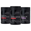 Sports Research® Biotin (B7) 10,000mcg + Lutein + Zeaxanthin (20mg) + Astaxanthin Supplement from Algae (6mg) - All Vegan | 120 Softgels Each | All Made with Coconut Oil for Better Absorption