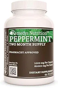 Nutrición de Remedy Meppermint Leaf  1,000 mg, 60 Vegan Capsules Herbal Suplemento dietético  Two Month Supply