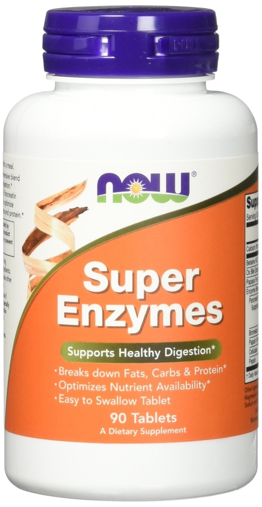 NOW Super Enzymes, 90 Tablets (Pack of 2)
