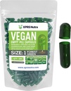 XPRS Nutra Tamaño 1 Empty Capsules - 100 Conde Empty Vegan Capsules - Vegetarian Pills - DIY Vegetable Capsule Filling- Veggie Pill Caps for Do-It-Yourself Supplements (Forest Green)