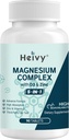 Complejo de Magnesio Heivy, Glycinate de Magnesio, Citrato, Malato, Oxido, Gluconato con Zinc y Vitamina D3, Suplemento de Magnesio para Muscle, Nerve, Corazón, Soporte de Hueso, Alta Absorción, 90 Tabletas