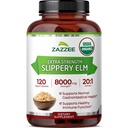 Zazzee USDA Organic Slippery Elm Bark 20:1 Extracto, 8000 mg Fuerza, 120 cápsulas Vegan, 4 meses de suministro, Standardizado, Concentrado 20X Extracto, 100% Vegetariano, All-Natural, Non-GMO, Made in the USA