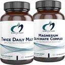 Diseños para el Complejo Glycinate de Magnesio de Salud (60 cápsulas) " Twice Daily Multi (60 cápsulas) Bundle - Premium Multivitamínico con Folate " Suplemento de Magnesio de alta absorción