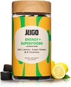 JUGO Energy + SUPERFOODS ← Vitamina B12 Gummies with Kale & Super Greens TEN 40 Conde Caffeine-Free Energy Gummies TEN Plant-Based, Gelatin-Free, Non-GMO, Made in USA