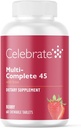 Celebrar Vitaminas Multi-Completa Chewables, 45 mg de Hierro – Multivitaminas Bariatrices diarias para la cirugía de gastrectomía y derivación gástrica Pacientes – Vitaminas esenciales y minerales - Berry (60 Tabletas)