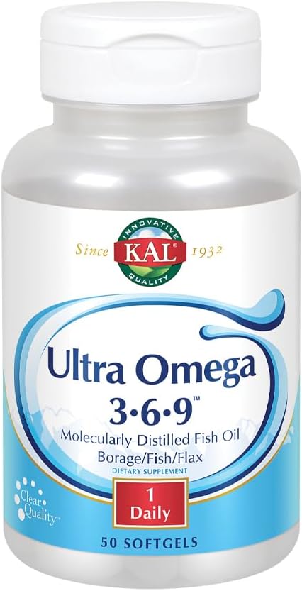 KAL 1200 Mg Ultra Omega 3-6-9 Softgels, 50 Cuenta
