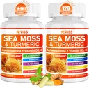 Sea Moss Capsules - Irish Sea Moss con Turmeric Plus Ashwagandha, Black See Oil, Bladderwrack, Burdock Root,Vitamin C &amp; D3, ACV Chlorophyll 120Cts