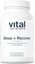 Vital Nutrients Sleep + Recover - Suplemento Vegan - Apoyo al sueño - Melatonina, Ashwagandha & L-Theanine - Gluten, Dairy &amp; Soy Gratis - 90 cápsulas