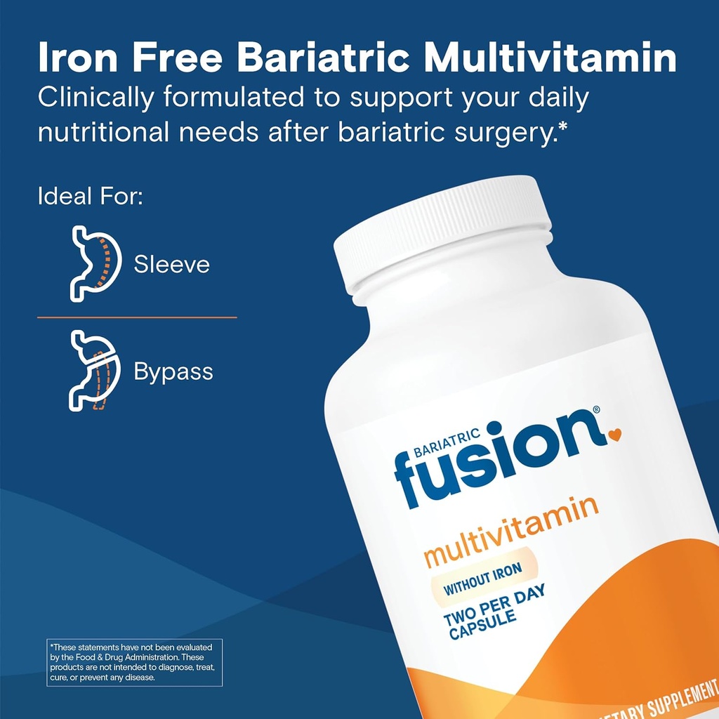 Bariatric Fusion Bariatric Multivitamínico Sin Hierro tóxico Post Cirugía Bariatrica Pacientes ← Iron Vitamina Bariatrica Gratuita para Bypass Gástricos y Gastrectomía de Sleeve