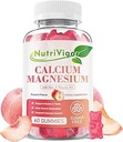 Calcio Gummies 600mg con vitamina D3, Calcio Magnesio Zinc Gummies for Bone &amp; Immune Support, Suplemento Calcio para Hombres Mujer, Azúcar Libre, Vegan, Peach Flavor, 60 Condes
