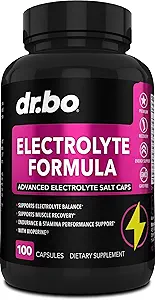 Píldoras de electrolitos suplemento Tablas de sal - Electrolitos cápsulas con potasio, magnesio, sodio, cloruro, sustitución de calcio para Keto, calambres y sal de hidratación Suplementos - 100 cápsulas de hidratación