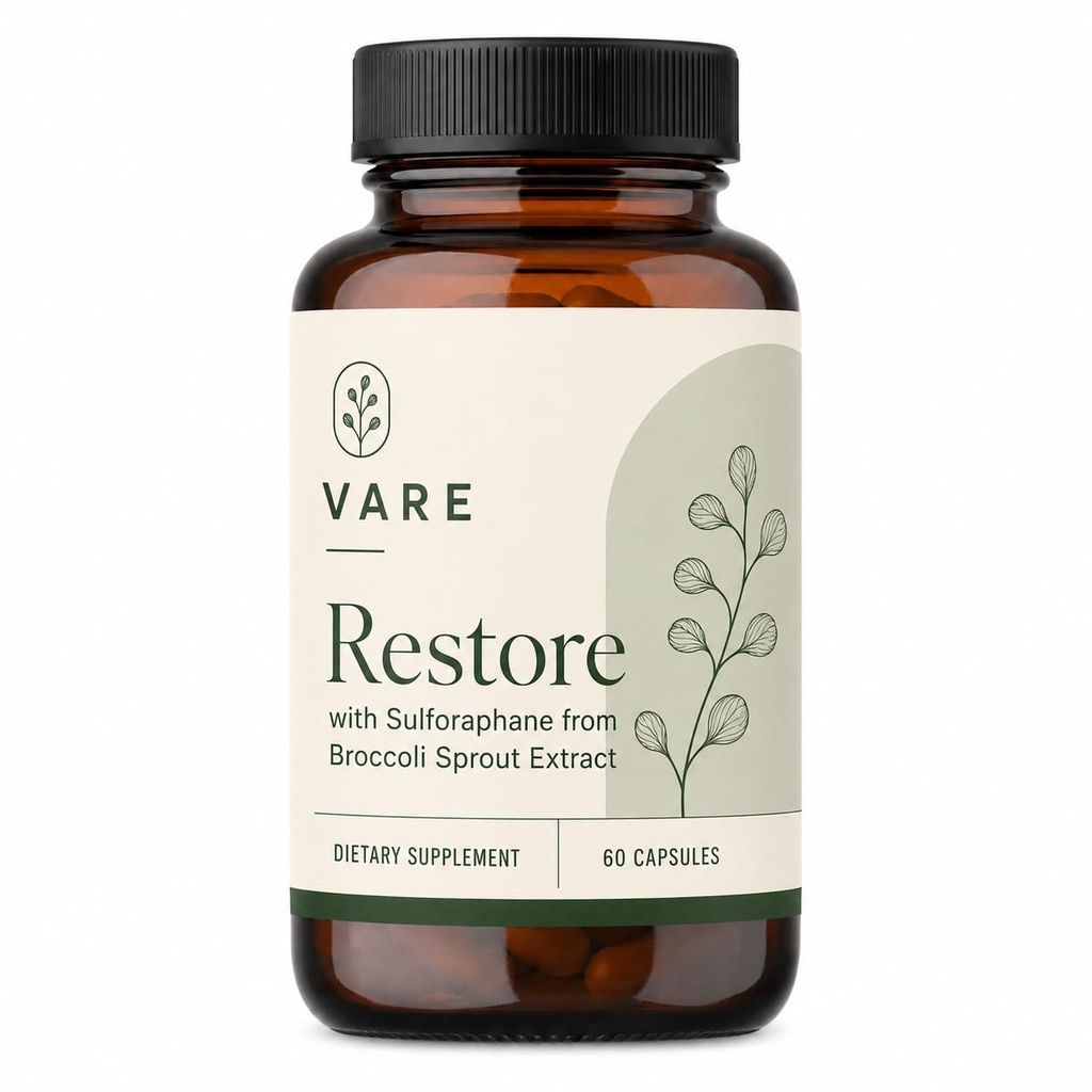 Vare Restore Sulforaphane Supplement with Broccoli Sprout Extract, 60 Capsules