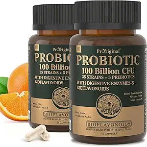 Probióticos con Prebióticos para Hombres y Mujeres - 35 Strains Orgánica Probiótico 100 Billones CFU para Salud Gut y Digestiva, Vegan Acidophilus Probióticos Suplemento, Non-GMO Raw Probiótico 120 Caps