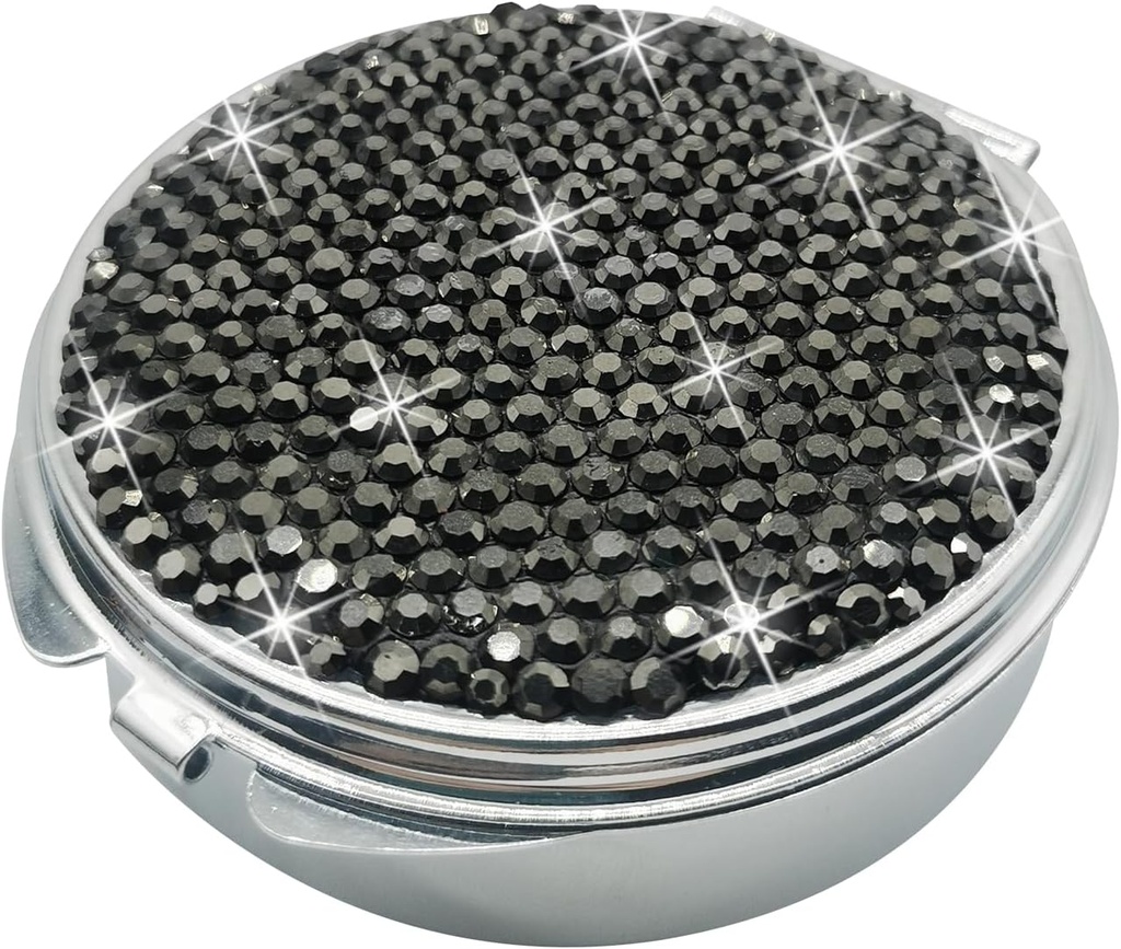 Caja de Píldora de Píldoras para la Medicina Pura Vitamina Container Funda de Píldora de Píldora Ronda Medicina Organizador para Vitamina/Fish Oils/Supplement Travel Medicine Kit (3 Compartment Black)