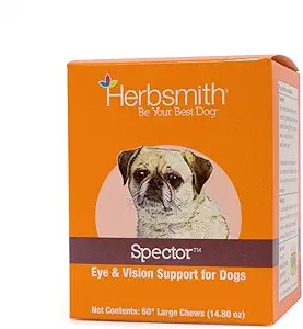 Herbsmith Spector - Eye & Vision Support for Dogs - Reparación de los ojos grises - Suplemento superior para perros - Antioxidante para perros - 60Ct Grandes cerdas