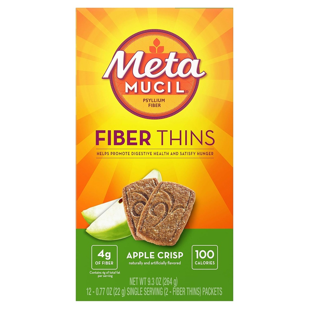 Metamucil Fiber Wafers Apple Crisp 24 Cada uno (Pack of 8)