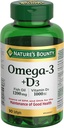 Bounty Omega-3 + D3 Fish Oil 1200mg / Vitamina D3 1000IU 90 softgels