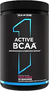 Regla 1 Active BCAA - Performance, Hydration, and Recovery Support with 5g BCAAs + Electrolytes, L-Glutamine y Citrulline (30 Servings, Fruit Punch)