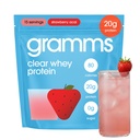 GRAMMS Clear Protein Powder, 20g Grass-Fed Whey Isolate, Zero Sugar, Zero Lactose (15 Pack, Strawberry)
