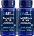 Extensión de la vida Melatonin IR/XR, 120 Capsules (Pack of 2) - Inmediatamente &amp; Extensión para 7 Horas Soporte - Suplemento No. de la Noche - Mantenerse despierto toda la noche - No GMO, Libre de gluten
