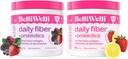 Belli Welli Daily Fiber Supplement Bundle with Collagen, Probiotics & Electrolytes – Strawberry Lemonade & Wild Berry Flavors – Supports Digestion, Gut Balance, " Debloating – 32 Servings
