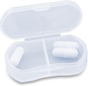Pill Case for Purse Small Pill Organizer Portable Travel Daily Pill Containers AM &amp; PM Mini Pill Box Vitamina, Fish Oil, Supplement Holder (1 PCS, White)