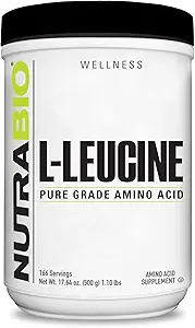 NutraBio 100% Puro L-Leucine - Recuperación y Apoyo Musculosos - Naturalmente Fermentado Forma Libre Aminoácidos - Vegan, No-GMO, Gluten Gratis - (500 gramos)