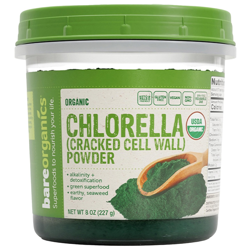 Bare Organics 12522 Chlorella Powder, 8 Ounce