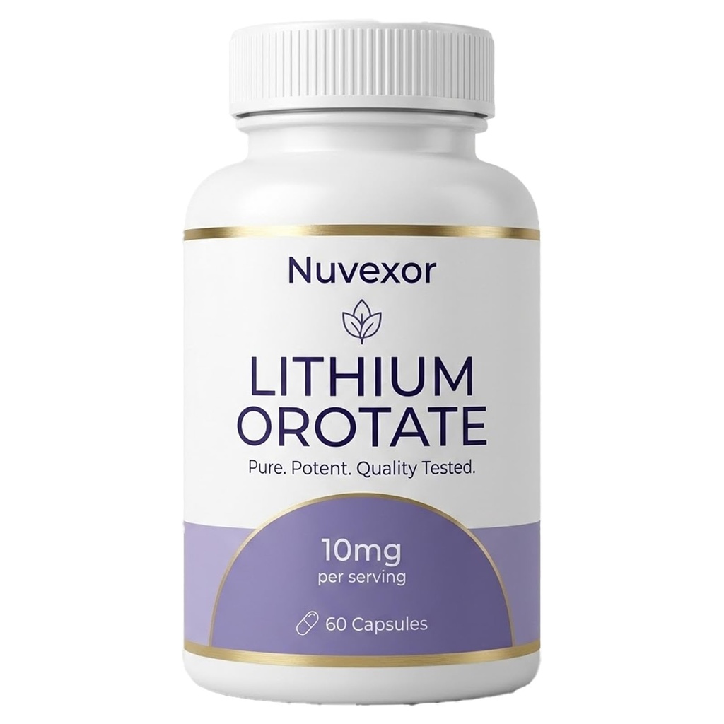 Nuvexor Lithium Orotate, 10mg/60 Capsules