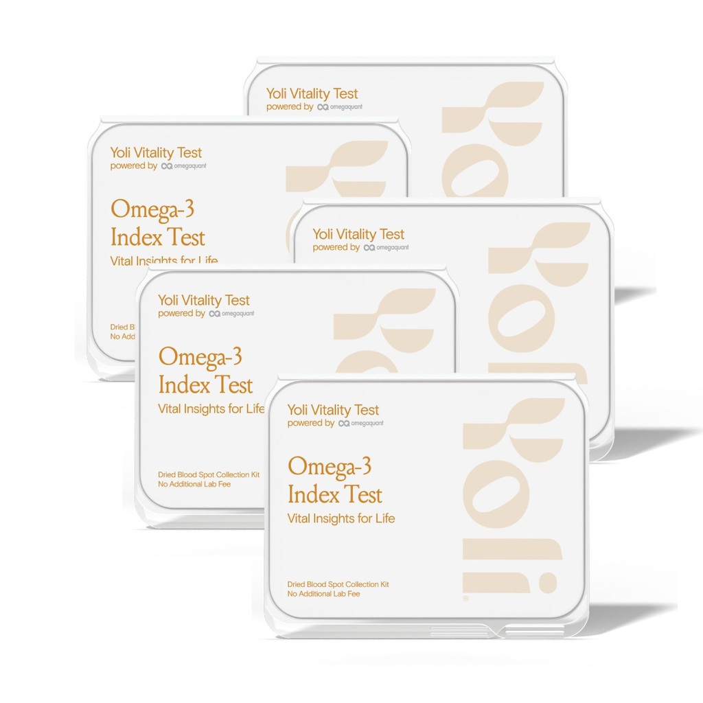Yoli Vitality Omega-3 Index At-Home Blood Test Kit, CLIA-Certified Lab | At-home Omega-3 Index blood test with CLIA-certified lab results, measures fatty acid levels and tracks wellness over time.