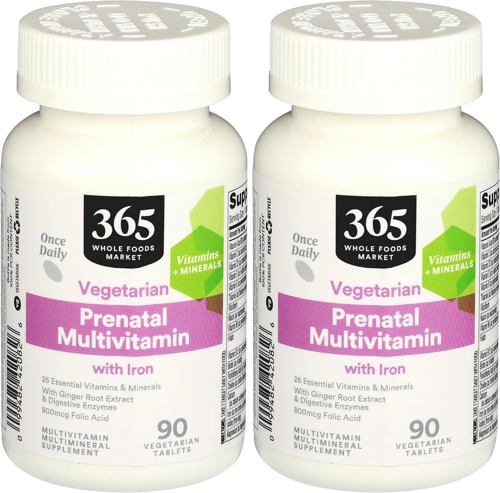 365 by Whole Foods Market, Multi Prenatal One Daily, 90 Tablets (Pack of 2)