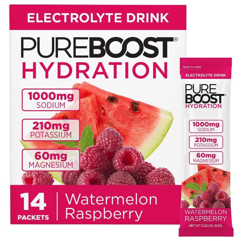 Pureboost Sugar-Free Electrolyte Hydration Packets, Watermelon 14ct