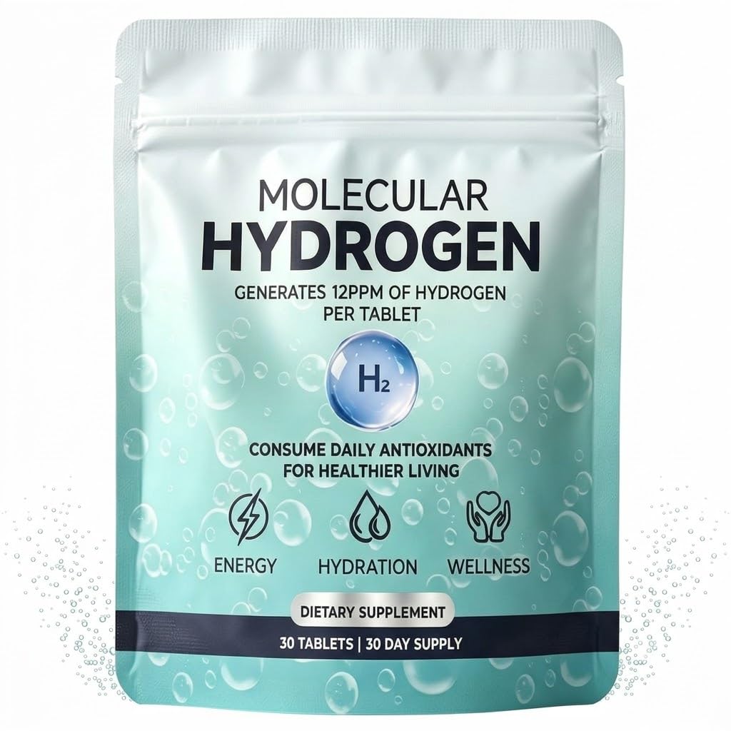 Molecular Hydrogen Tablets for Drinking Water, H2 Molecular Hydrogen Supplement with Magnesium, Fast Dissolving Hydrogen Water Tablets, Hydration & Daily Wellness Support, 30 Tablets, 30 Day Supply