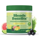 360 Fundamentos de nutrición con beneficios Super Verdes Polvo w / Probióticos, Enzimas digestivos, Azúcar > Gratuito, Mezcla de Bebida Superalimentaria Basada en Plantas para Salud Gut, Bloating, Inmunity, Salud general, 6,35 oz