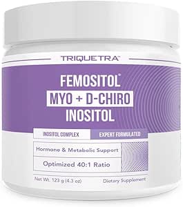FemoSitol Inositol Powder ← Myo-Inositol & D-Chiro Complejo Inositol - Probada clínicamente 40:1 Ratio (Vitamin B8) ← PCOS, Equilibrio hormonal y Función Ovárica saludable Apoyo (123 gramos – 60 serviduaciones)