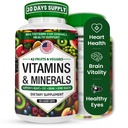 Multivitaminas/Minerals Capsules con Zinc y Premium 42 Frutas y verduras Blend para Immune Support Daily Multivitamin Capsule Antioxidante Suplemento para el Sistema de Inmunidad 60 cápsulas