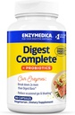 Enzymedica, Digest Complete + Probiotics, Full-Range, Enzymes diarios con 800 millones de CFU Culturas activas por cápsula, 90 cápsulas